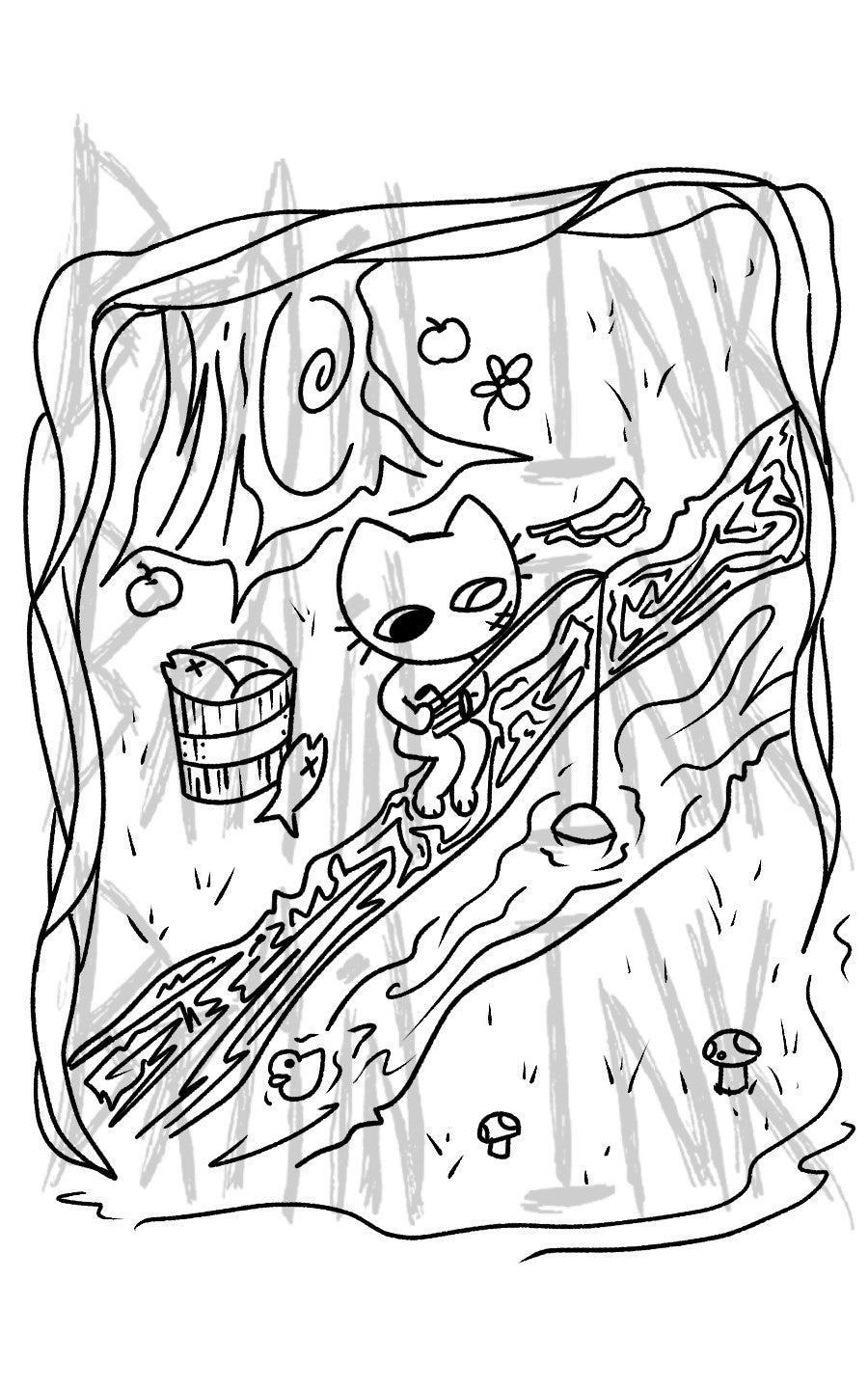 Pyke Fishing colouring sheet